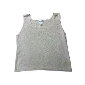 Chicos Design Beige Knit Tank Top Size XL Sleeveless
